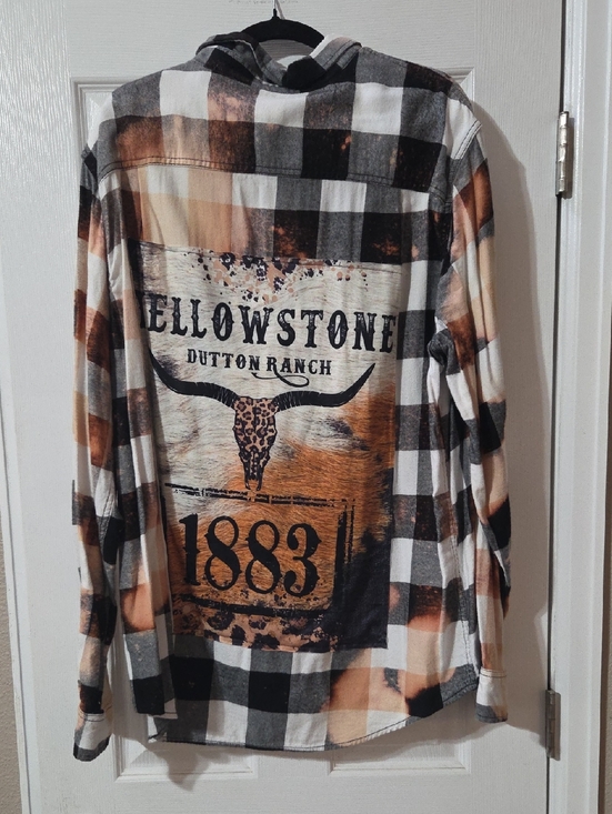 George Other - George Plaid Button-Down Flannel Shirt - Black, White & Brown Hand Bleached